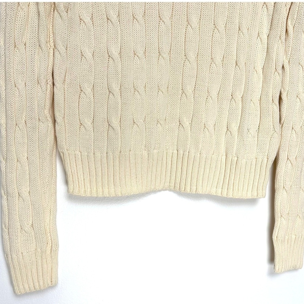 Polo Ralph Lauren Cream Pima Cotton Cable Knit Dog Sweater Cavalier Spaniel L - Picture 4 of 10